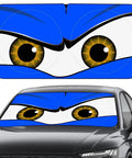 Angry Eyes Windshield Sun Shade For SUVs And Crossovers, 63 X 31.5 Inch Foldable Front Window Shade, UV Heat Protection