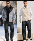 Men's Warm Utility Puffy Quilted Insulated Windproof Winter Pants For Cold Weather Cozy Thermal Lined Outdoor Gear In Black Extra Small