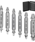 Six Piece Screw Extractor Set For Damaged Screws And Rusty Bolts HSS High Speed Steel Removers with case