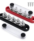 Heavy Duty 150A 12V Bus Bar Power Distribution Block For Car, Boat, Marine, Featuring Tough As Nails Nylon Base, Stainless Stud Terminals, Nickel Plated Copper Plate, Heat Resistant And Corrosion Proof Electrical Hub, pack of 2