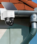 Heavy Duty Gutter Mount Bracket For Security Cameras No Drill Install White Metal Holder Fits SoloCam S340 E30 E42 And 4G LTE S330