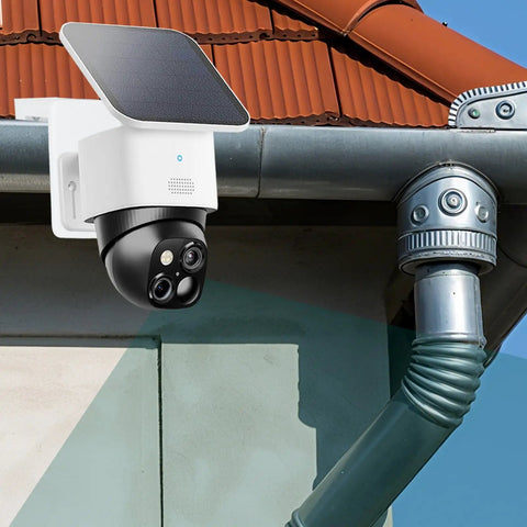 Heavy Duty Gutter Mount Bracket For Security Cameras No Drill Install White Metal Holder Fits SoloCam S340 E30 E42 And 4G LTE S330