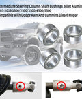 Front collage: four Vsttar steering shaft bushings, 6061 aluminum, for Dodge Ram 5.9/6.7 Cummins Mopar.