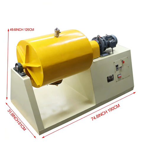 Workhorse Industrial Ball Mill Grinding Machine 220V For Wet Powder Milling, shown side view with dimensions, 110Lb Capacity