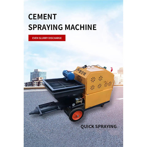 Portable Cement Sand Mortar Plastering Sprayer Pump For Wall Stucco Coating High Efficiency Render Spraying Machine with wheels.