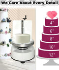 Portable Automatic Cake Icing Smoothing And Decorating Machine Electric Icing Tool with tiered cake diagram and floral display