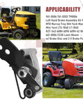 Left Hand Brake Assembly Kit with Brake Disc and 2 Pucks for MTD Murray Troy-Bilt Yard Machines Lawn Mowers, showcased on tractors.