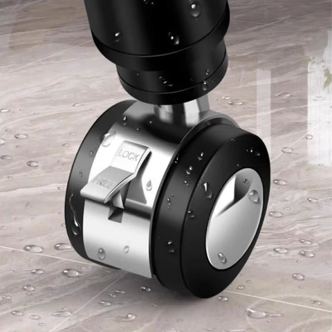 Universal 4 Piece Furniture Leg Set With Swivel Plate And Silent Rolling Wheels Adjustable Height lock feature close-up