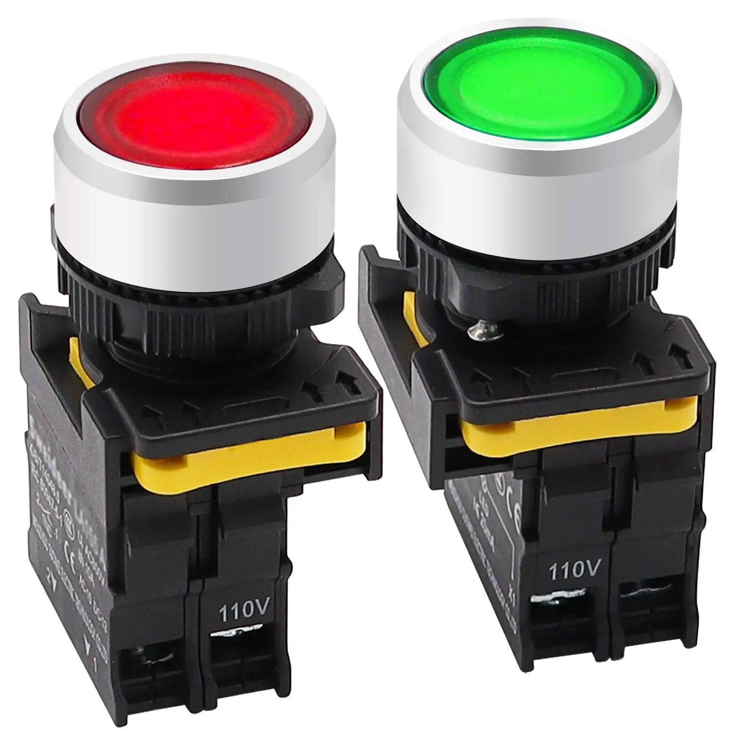 Two Pack Dual Color LED Push Button Switch