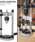 Portable Drill Guide Attachment For Straight Holes No Fuss Drill Press Stand with aluminum alloy frame and slip pad protection