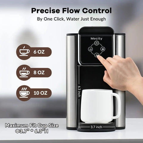 3 In 1 Single Serve Coffee And Tea Maker K Cup Compatible Fast One Touch Brew For 6, 8, Or 10 Oz Cups in use
