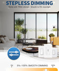 POPANU 6 Inch LED Recessed Light 12 Pack, Canless Wafer Lighting, 6000K White with stepless dimming and modern living space.