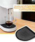 Snap-On Drip Tray Cover For 4.5 Inch Base Coffee Maker in black mesh design under coffee cup on counter