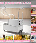 Heavy Duty 55L Commercial Fryer Oil Filter Machine Featuring High Speed 550W Motor And Durable Stainless Steel Build For Kitchen Deep Fryers in restaurant setting.