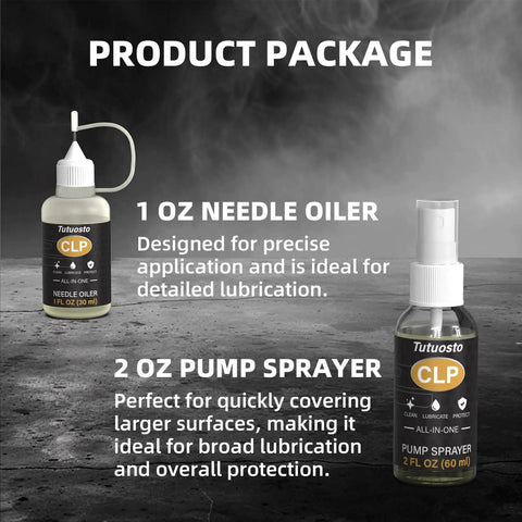 All In One Gun Lube And Cleaner Kit With Two Oz And One Oz Needle Oiler For Quick Cleaning, Lubricating, And Protecting Most Firearms