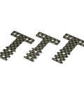 Carbon Rear Suspension Plate Set MZW404 For Mini Z RC Crawlers, three carbon composite plates on white background.