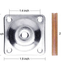 Industrial Strength Furniture Leg Mounting Plates Two By Two Inch T Plate Five Sixteenth Inch Threaded M8 with bolt