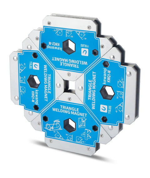 Beast Mode 110 Lb Welding Magnets Set, blue magnetic holders for precise angle welding