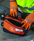 Heavy Duty Tool Pouch With Dual Compartments For Quick Organization Of Meters Leads Sockets Wrenches And Small Parts