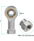 Set Of 4 8mm Rod End Bearings M8x1.25 Left Hand Thread Female Cast Iron Rod End Joints With Jam Nut Copper Plated Cage For Built Tough Durability And Corrosion Resistance, 8mm bore