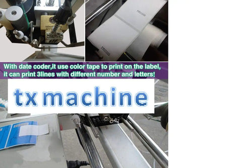 High Speed Round Bottle Labeling Machine Plus Slick Date Printer And Rock Solid Applicator designed for label printing on various containers.