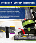 Brush Roll And 2 Belts Replacement Kit For CleanView Swivel Rewind Vacuums Fits 2252 2253 2254 2256 2258 2259 2260 2316 2486 2487 2488 2489 3195 3196 3197 3197A 3198 3198A on vacuum head