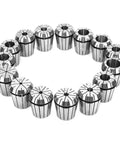 Heavy Duty ER40 Collet Chuck Set With Ergonomic Handle Spanner And 15 Precision Collets For CNC Milling lathe tool engraving machine, arranged in a circle.