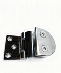 Built Tough Glass Door Hinge For 4 To 7mm Glass, Zinc Alloy Stainless Steel Construction, Heavy Duty Support For Wine Cabinets And Sauna Rooms, Easy Install, Durable Pearl Finish, 2 Pack, chrome hinge