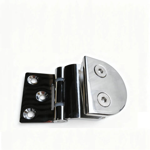 Built Tough Glass Door Hinge For 4 To 7mm Glass, Zinc Alloy Stainless Steel Construction, Heavy Duty Support For Wine Cabinets And Sauna Rooms, Easy Install, Durable Pearl Finish, 2 Pack, chrome hinge
