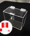 Slick Transparent Acrylic Hinges And Self Adhesive Latch Buckles Kit for secure closure on clear acrylic box, 40mm x 14mm size.