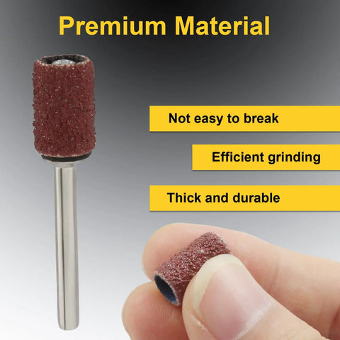 Pro Grade 80 Grit One Quarter Inch Sanding Drum Set With 100 Pieces Premium Aluminum Oxide Sleeves And Steel Mandrels featured