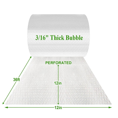 Tough As Nails Heavy Duty Bubble Wrap Cushioning Roll Two Pack 12 Inch By 36 Feet Perforated Every 12 Inches Tear Resistant