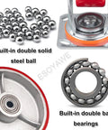 Top Tier Heavy Duty Swivel Caster Set Of Four With Industrial Polyurethane Silent Wheels, showing double ball bearings and steel balls.