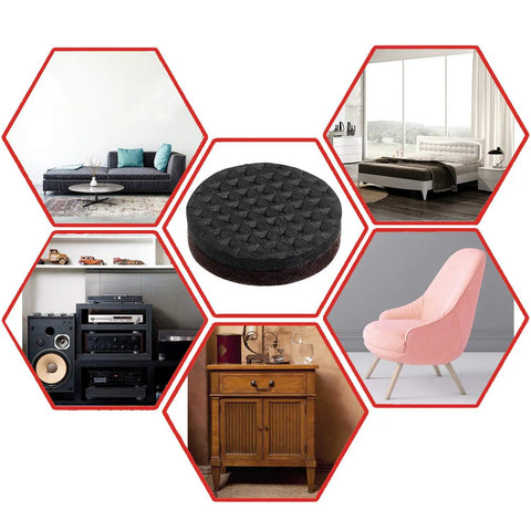 Non Slip Furniture Pads Set 38 Pcs 1 2 3 Inch Self Adhesive Rubber Feet Anti Slide Protectors on couches, beds, chairs, cabinets.