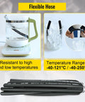 Hydraulic hose, 50 ft rubber with two high-tensile steel wire braids, 1/2 in ID, 5000 psi max, -40 to 250 °F.