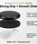 Diagram of Heavy Duty 1 1/4 Inch Furniture Sliders Self Adhesive Glide Pads For Carpet And Hardwood Floors with layers detailed.