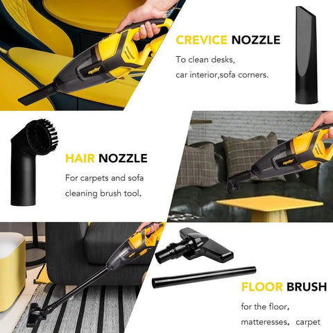 Cordless Handheld Vacuum Cleaner for Home and Car, 8000Pa Powerful Suction, 120W Motor with interchangeable nozzles