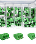 2.54mm Pitch Screw Terminal Block Kit Plug-And-Play 2P/3P/4P PCB Mount, Arduino Friendly DIY Electronics Connector in a case.