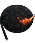 Black silicone fiberglass wire sleeve, heat shield for high-temperature insulation; 3/16" diameter, 6.6 ft long