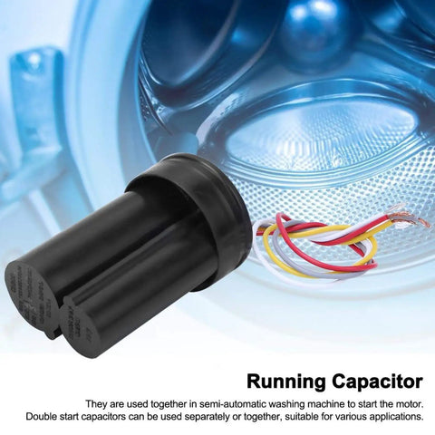 450V AC CBB60 5 UF Plus 3 UF Double Start Capacitor for Washing Machine Motors Top Notch Run Capacitor for Semi Automatic and Automatic Washers Reliable Motor Start Boost Durable Electrical Component, black dual wire capacitor for washer motor
