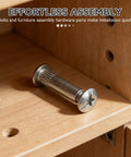 Heavy Duty Cold Rolled Steel Furniture Binding Screws Silver M6 hardware visible in cabinet assembly for easy installation.