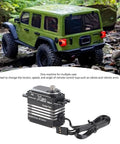 Bad Boy Rc Digital Servo 50kg Torque Heavy Duty Full Metal Cnc Gears Aluminum Alloy Motor Build For Rc Cars Robots Boats, detailed view with connecting wires.