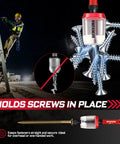 Heavy Hitter Impact Security Torx Bit Set Featuring Magnetic S2 Steel Star Drivers with screws held in place for secure working.