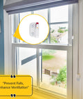 Dual Action White Window Opening Control Device LH RH Safe Window Stopper for home and office on window frame