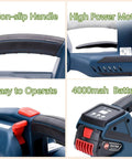 Slick Rechargeable Handheld Strapping Tool For Automatic Heat Sealing Pp Pet Banding Machine No Clip Packing Sealer features non-slip handle and 4000mah battery.