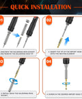 Quick installation guide for SAE Threaded Inserts Kit With Brass Heat Set Inserts For Plastic And 3D Printing, step-by-step process.
