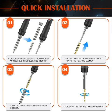 Installation steps for Beefy All In One 506 Piece Metric Threaded Inserts Kit With Heat Set Tips M2 Through M6 in 4 panels.