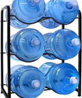 5 Gallon Water Jug Rack With 3 Tiers Heavy Duty Water Bottle Holder Storage Rack For 6 Bottles Durable Carbon Steel Organizer