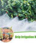 656 Ft Drip Irrigation Kit with 1 Quarter Inch Tubing and 274 Accessories DIY Ready for Greenhouse Garden Watering Mist System