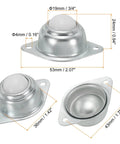 Patikil 8 Pack Roller Ball Transfer Bearing, 3/4 Inch Diameter Flange Mounted Nylon Caster Unit For Conveyor Roller Stand Transmission System Load 33lbs Heavy Duty Rotational Support Component, detailed view of dimensions.